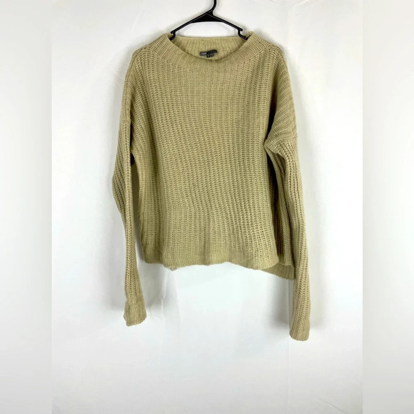 VINCE Textured Knit Neutral Tan Yak Wool Sweater S - Picture 2 of 7